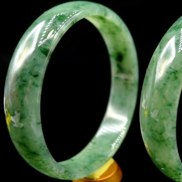 52.4mm Certified 100% Natural Grade A Jadeite Jade Bracelet Bangle - Picture 6 of 7